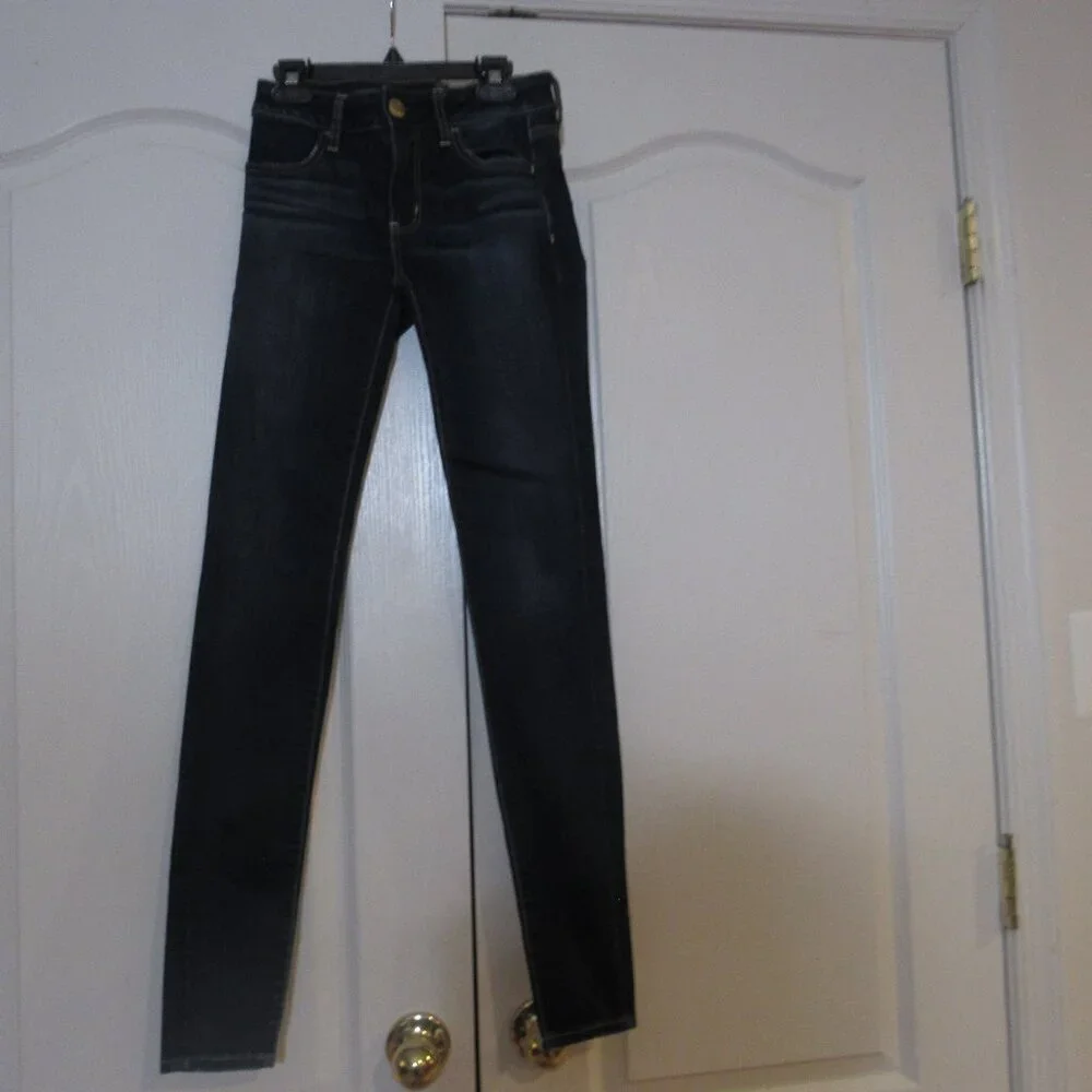 AMERICAN EAGLE OUTFITTERS Jegging Stretch Dark Wash Jeans Size 0 Long